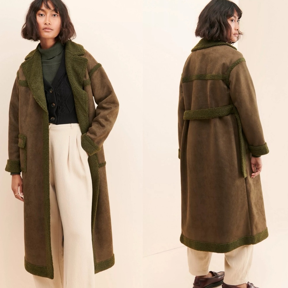 Anthropologie 4th & Reckless Emel Fuzzy Coat L - image 1
